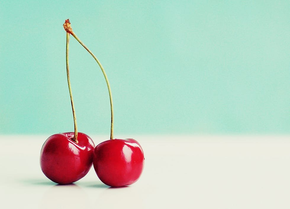 Pair of red cherries